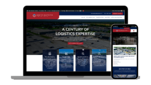 Desktop screen displaying the redesigned Distributors Terminal website, optimized for SEO and lead generation in logistics and 3PL.