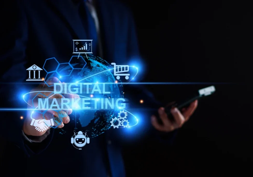 image of digital marketing including ai search seo aeo